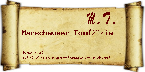 Marschauser Tomázia névjegykártya